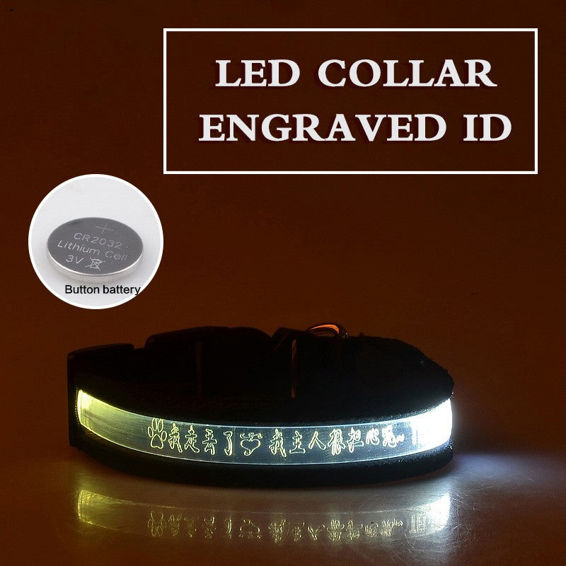 EliteLume™ | Night-Safety Radium Dog Collar - Custom Carved ID & High-Visibility