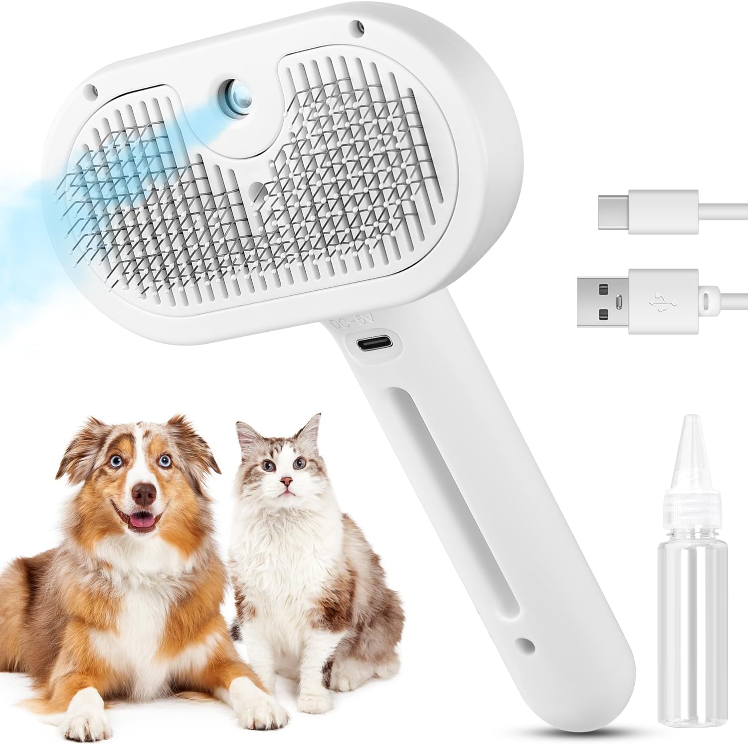 AuraMist™ | 3-in-1 Professional Pet Steam Brush - Nano-Mist Grooming & Massage Tool