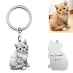 ElitePortrait™ | Bespoke Pet Shape Pendant - Personalized Engraved Photo Necklace