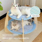 AuraEstate™ Heritage-Cool | Premium Solid Wood Cat Throne – Breathable Rattan Mat & Eco-Friendly Summer Retreat