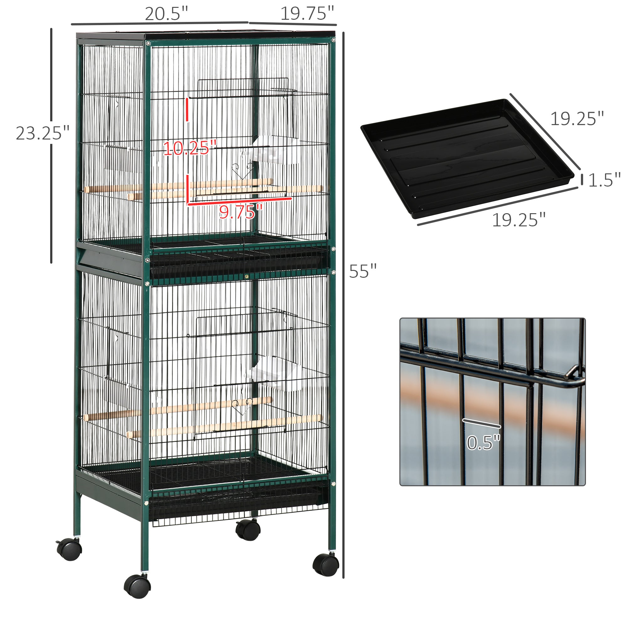 EliteFlight™ 55 | High-Capacity Indoor Bird Mansion - Multi-Tier Canary & Conure Habitat