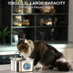 AuraPure™ Eternal-Oasis | High-Capacity 3.2L Pet Fountain – Transparent View-Port & Triple-Action Filtration System