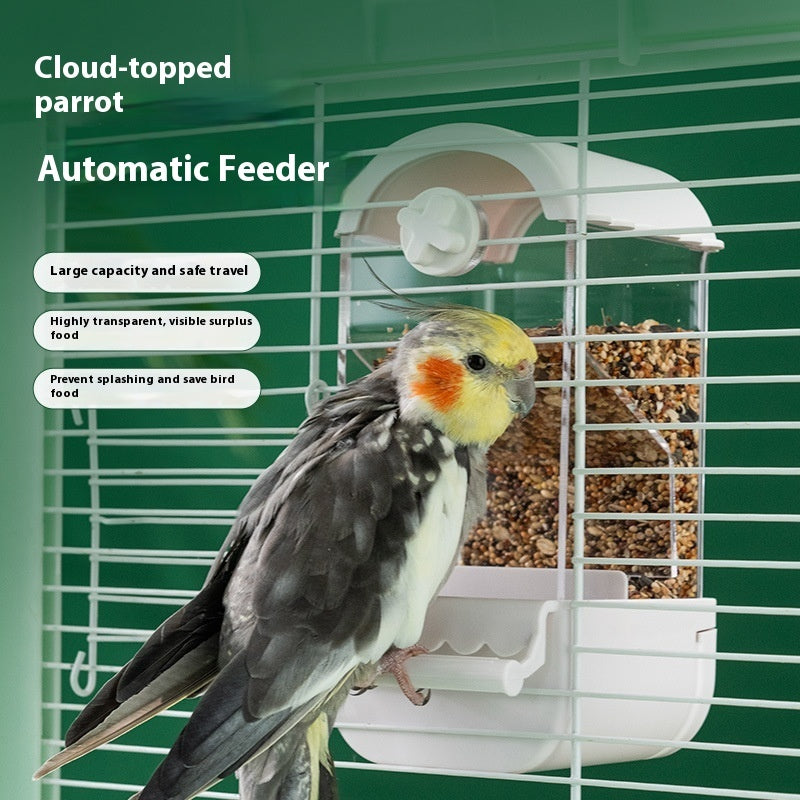 EliteFlow™ | Anti-Scatter Automatic Pet Feeder - Self-Filling & Seed-Sorting Bird Station