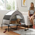 EliteExplorer™ | Raised Pet Cot & Sun-Shield - All-Terrain Travel Bed