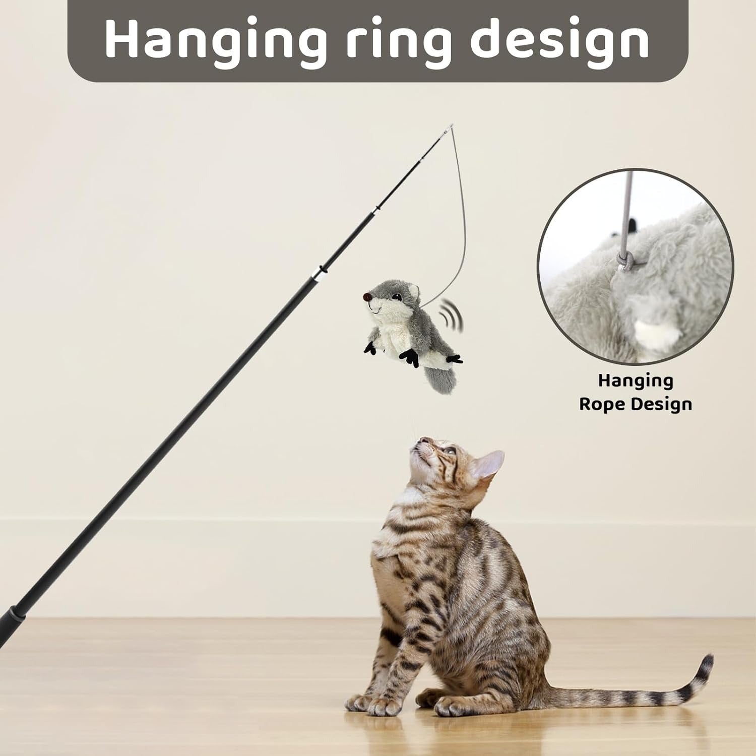 AuraPlay™ Kinetic Squirrel | Touch-Responsive USB Rechargeable Kicker – Plush Prey-Mimicking Toy for All Breeds