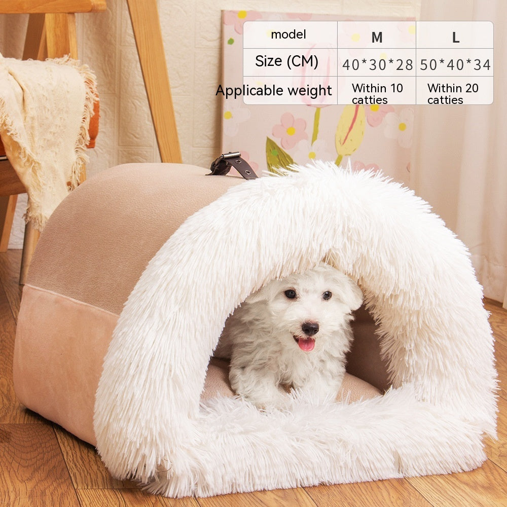 EliteHaven™ | Foldable Warm Pet Nest - Long-Plush Anti-Moisture Comfort Bed