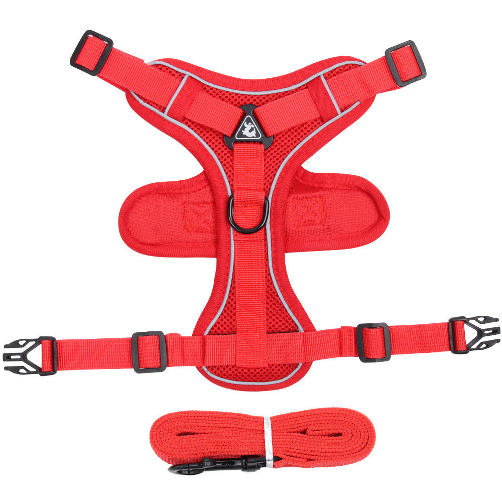 AuraGuard™ Soft-Hug | Breathable Pet Chest Strap with Reinforced Leash – 360° Safety Vest for Active Cats & Kittens