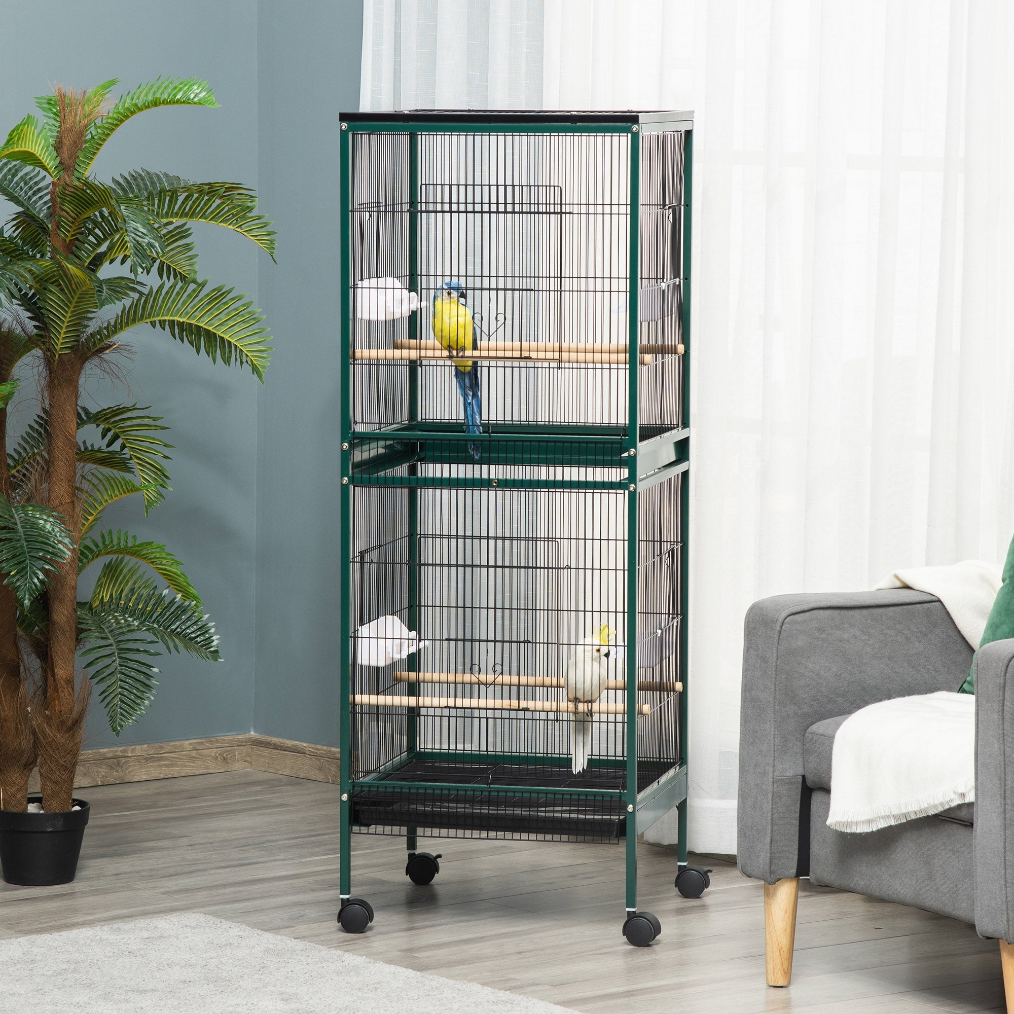 EliteFlight™ 55 | High-Capacity Indoor Bird Mansion - Multi-Tier Canary & Conure Habitat