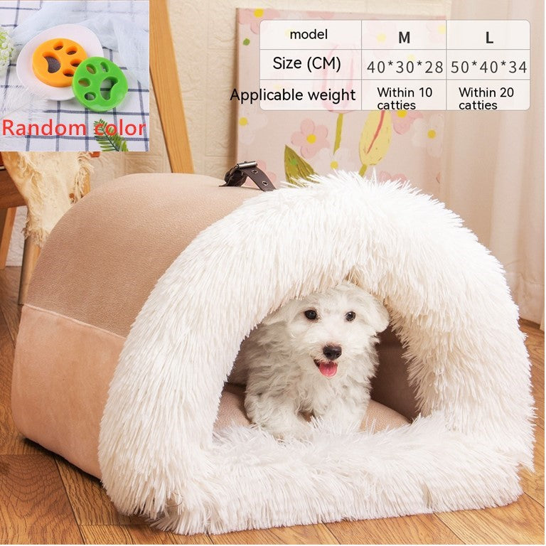EliteHaven™ | Foldable Warm Pet Nest - Long-Plush Anti-Moisture Comfort Bed