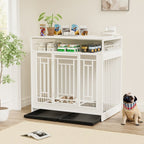 EliteLiving™ Dog Manor | Dual-Occupancy Wooden Crate - Designer End Table Kennel for Modern Homes