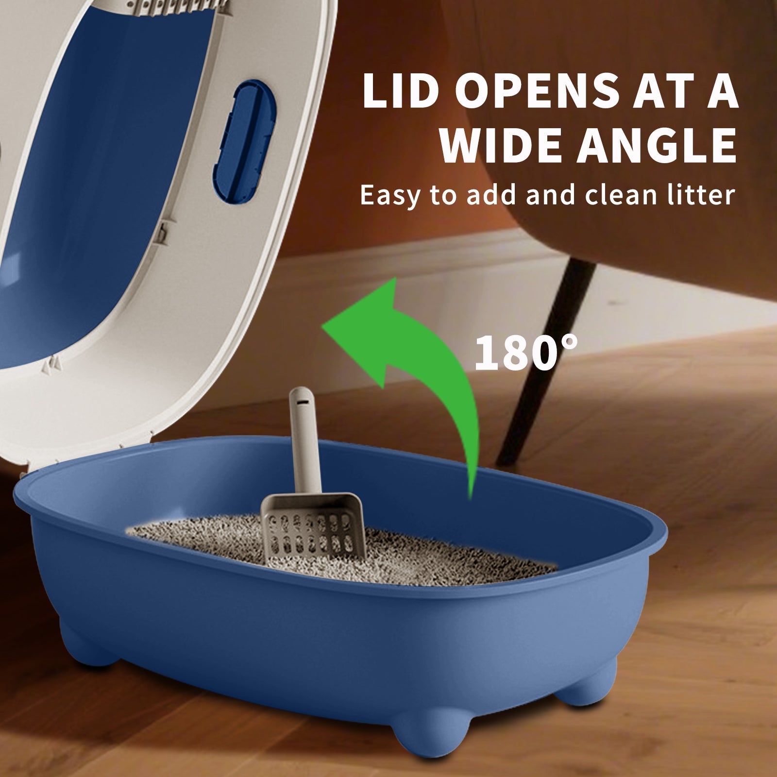 AuraPure™ Horizon XL | Spacious High-Capacity Cat Toilet – Anti-Splash & Tracking Control System for Large Breeds