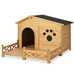 EliteCabin™ | Premium Outdoor Dog Kennel with Veranda - Water-Resistant Cabin for Medium Dogs