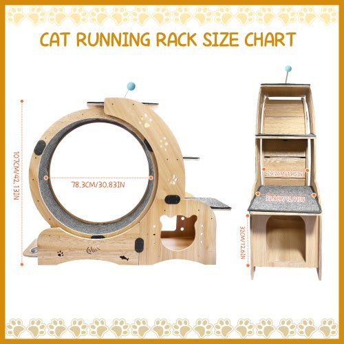 AuraPlay™ Velocity 6 | Premium Feline Gym – High-Performance Running Wheel with Integrated Play & Rest Zones