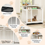 EliteLiving™ Dog Manor | Dual-Occupancy Wooden Crate - Designer End Table Kennel for Modern Homes