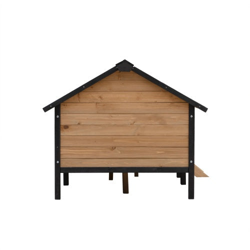 EliteEstate™ | Large Outdoor Wooden Dog Villa - Two-Tone Luxury Cabin with Covered Veranda
