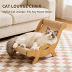 AuraEstate™ Deck-Chair | Minimalist Wooden Cat Scratcher Lounge – 51.5cm Professional Claw Care & Recliner Station
