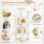 EliteHabitat™ | 4-in-1 Cat Climbing Forest - Natural Sisal Scratchers & Plush Condos