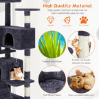 EliteHabitat™ | 4-in-1 Cat Climbing Forest - Natural Sisal Scratchers & Plush Condos