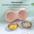 AuraPure™ Pastel-Dine | Aesthetic Double Pet Bowls – Surgical-Grade Stainless Steel & Eco-Friendly Colorful Dining Station