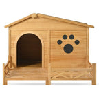 EliteCabin™ | Premium Outdoor Dog Kennel with Veranda - Water-Resistant Cabin for Medium Dogs