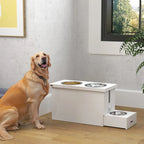 AuraEstate™ Executive-Suite | Elevated Dog Feeding Cabinet – Professional Storage Hub with Orthopedic Dining Height & Anti-Choke Mat