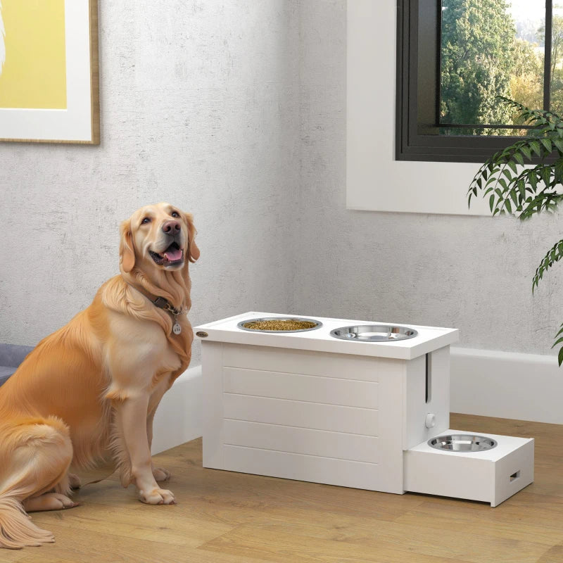 AuraEstate™ Executive-Suite | Elevated Dog Feeding Cabinet – Professional Storage Hub with Orthopedic Dining Height & Anti-Choke Mat