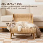 AuraEstate™ Deck-Chair | Minimalist Wooden Cat Scratcher Lounge – 51.5cm Professional Claw Care & Recliner Station