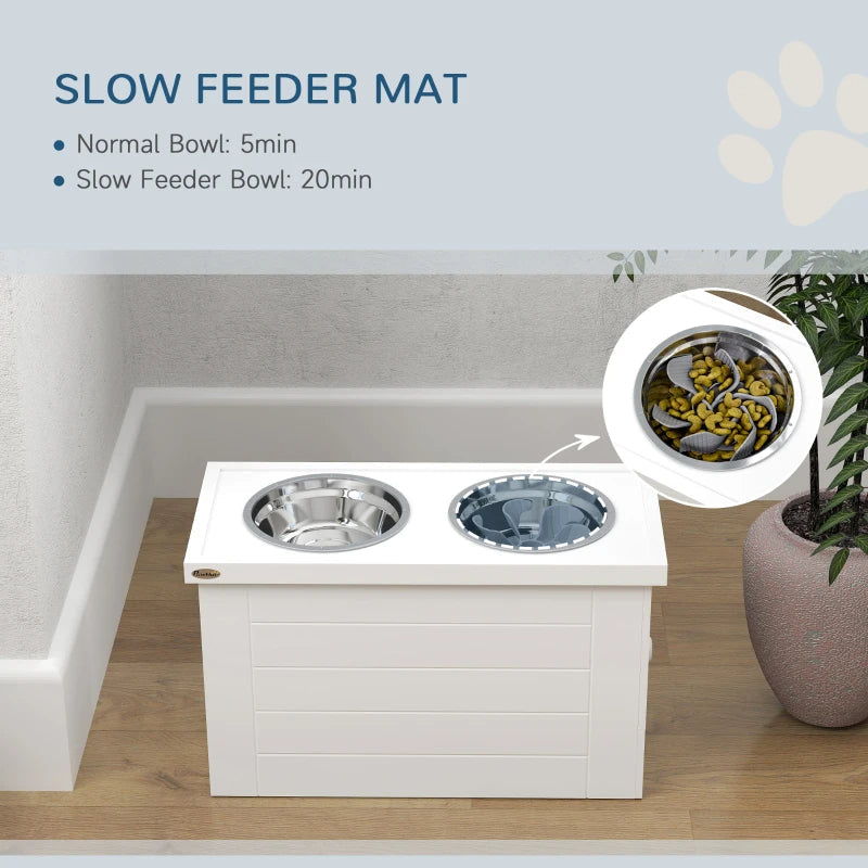 AuraEstate™ Executive-Suite | Elevated Dog Feeding Cabinet – Professional Storage Hub with Orthopedic Dining Height & Anti-Choke Mat