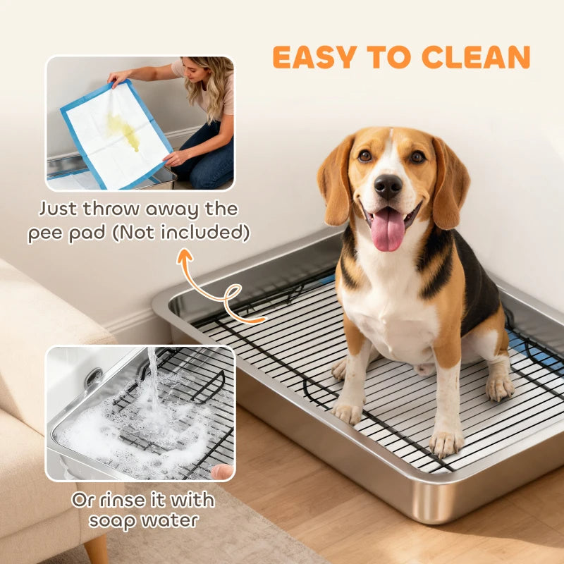 AuraPure™ Sanit-Tray | Professional Grade Stainless Steel Indoor Potty – Rust-Proof & Easy-Clean System for Small & Medium Dogs