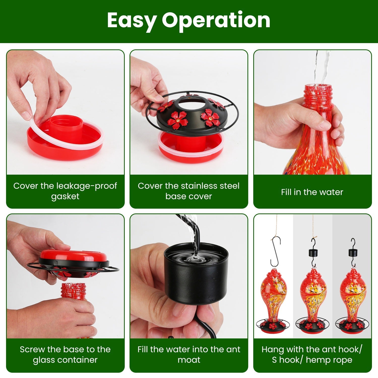 EliteNectar™ | Premium Hand-Crafted Hummingbird Oasis - Includes Ant Moat & Hanging Kit