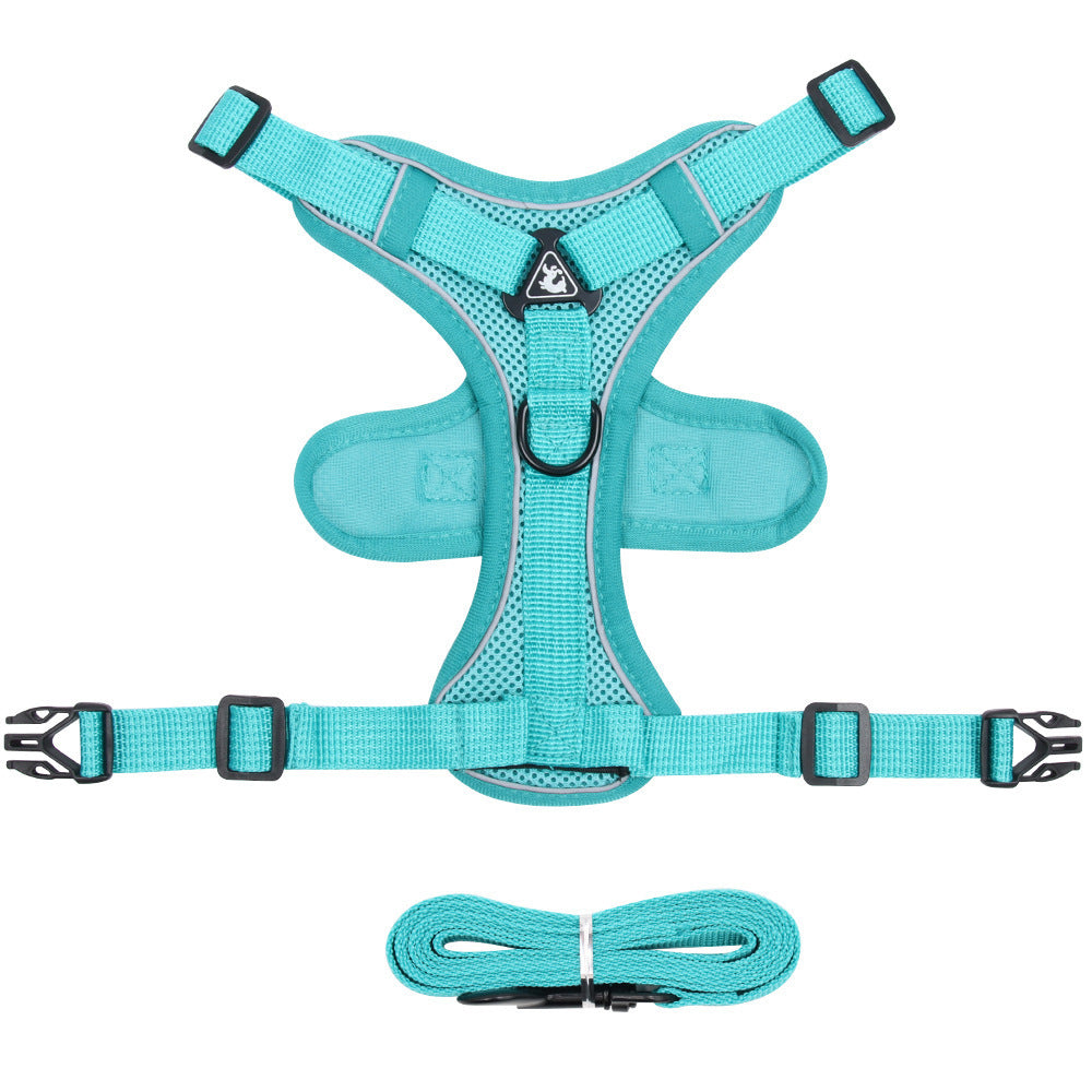AuraGuard™ Soft-Hug | Breathable Pet Chest Strap with Reinforced Leash – 360° Safety Vest for Active Cats & Kittens
