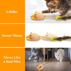 EliteSqueak™ | 3-in-1 Automatic Motion Mouse - Chirping & Feather Tail Interactive Toy