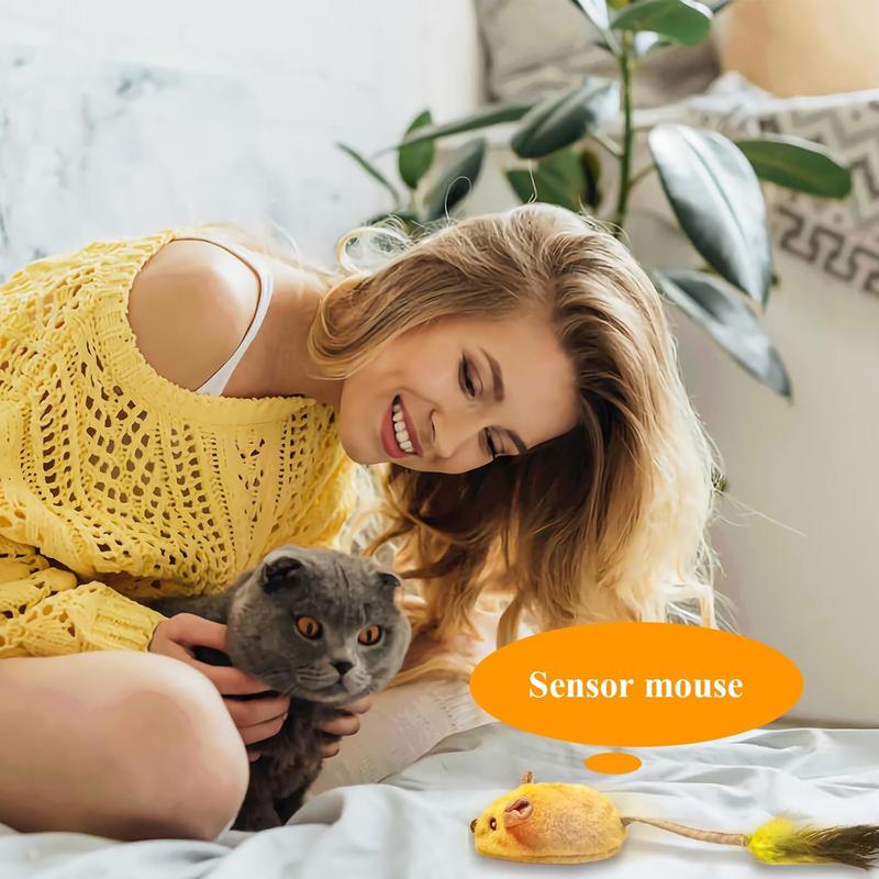 EliteSqueak™ | 3-in-1 Automatic Motion Mouse - Chirping & Feather Tail Interactive Toy