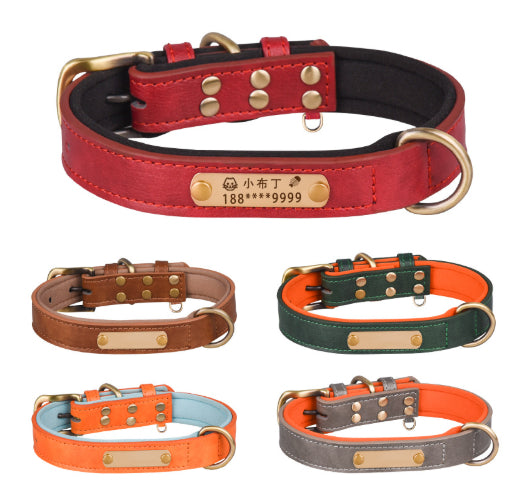 EliteArtisan™ | Genuine Leather Pet Walking Set - Soft-Padded & Durable Retro Design