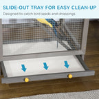EliteVilla™ | 5.4ft Indoor/Outdoor Grey Bird Habitat - Dual-Door Access & Waste Management System