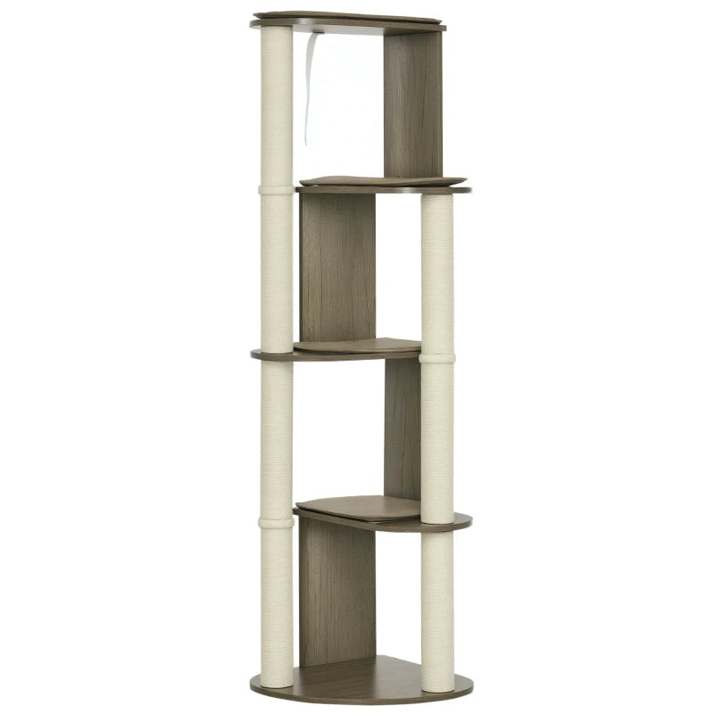 AuraEstate™ Skyline Peak | Designer Corner Cat Tower – Tall Climbing Sanctuary & Kitten-Friendly Multi-Level Play Center