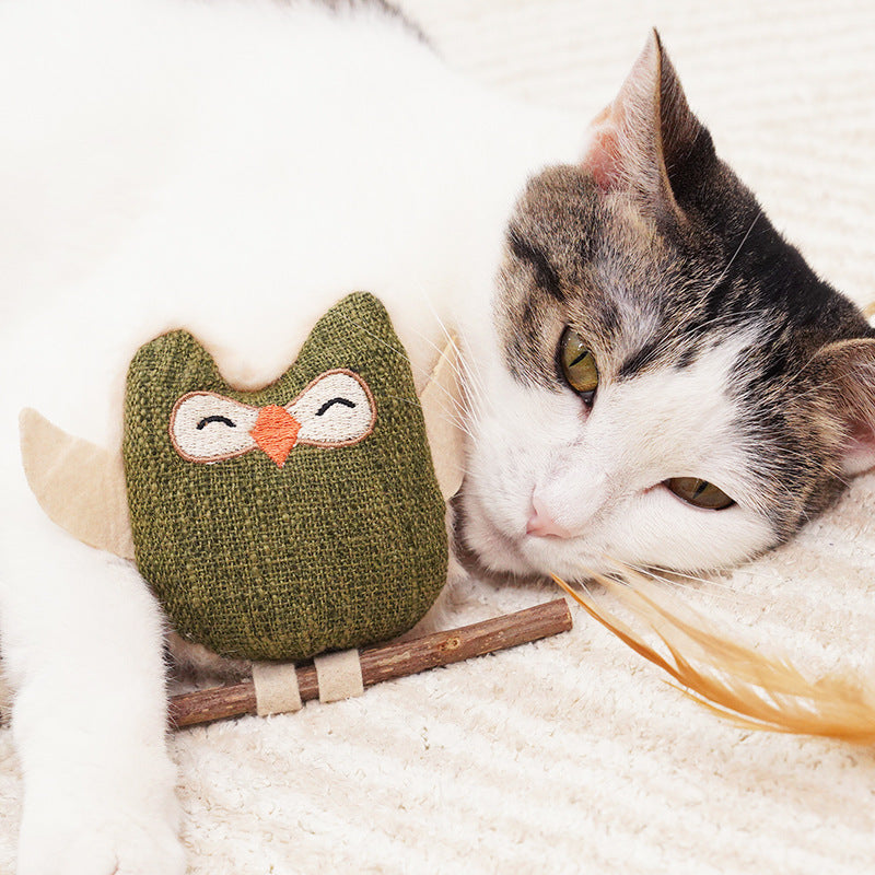 AuraPlay™ Serene-Chew | Organic Mint & Feather Teething Wand – Stress-Relief Dental Toy for Solo Play