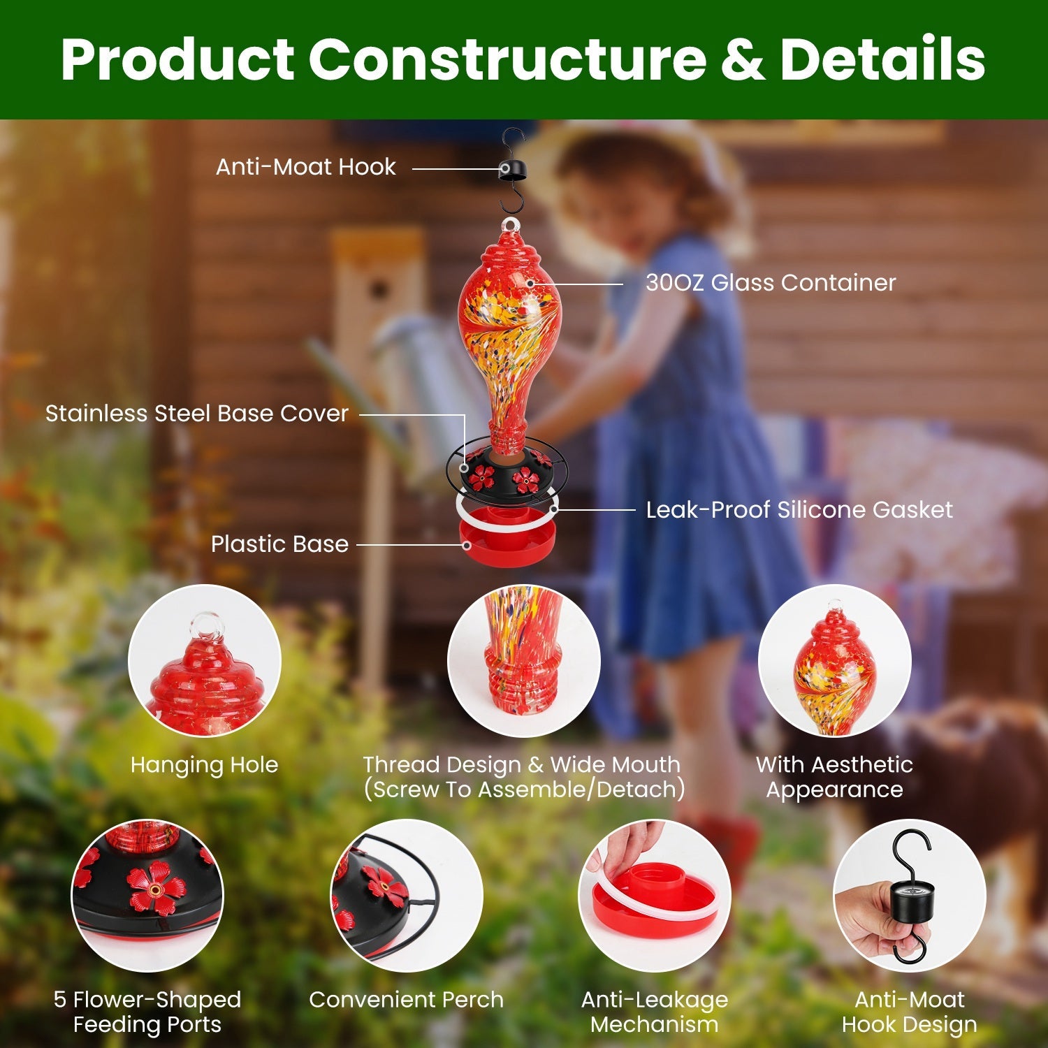EliteNectar™ | Premium Hand-Crafted Hummingbird Oasis - Includes Ant Moat & Hanging Kit
