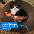 AuraPlay™ Infinity Loop | Magnetic Foldable Scratching Post – 3-in-1 Kinetic Toy & Corrugated Lounge for Indoor Cats
