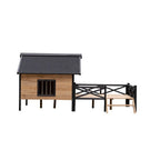 EliteEstate™ | Large Outdoor Wooden Dog Villa - Two-Tone Luxury Cabin with Covered Veranda