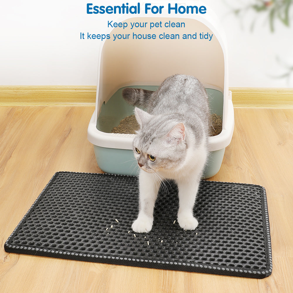 EliteShield™ | Easy-Empty Cat Litter Trapper - Splash Guard & Soft-Touch Paw Filter Mat