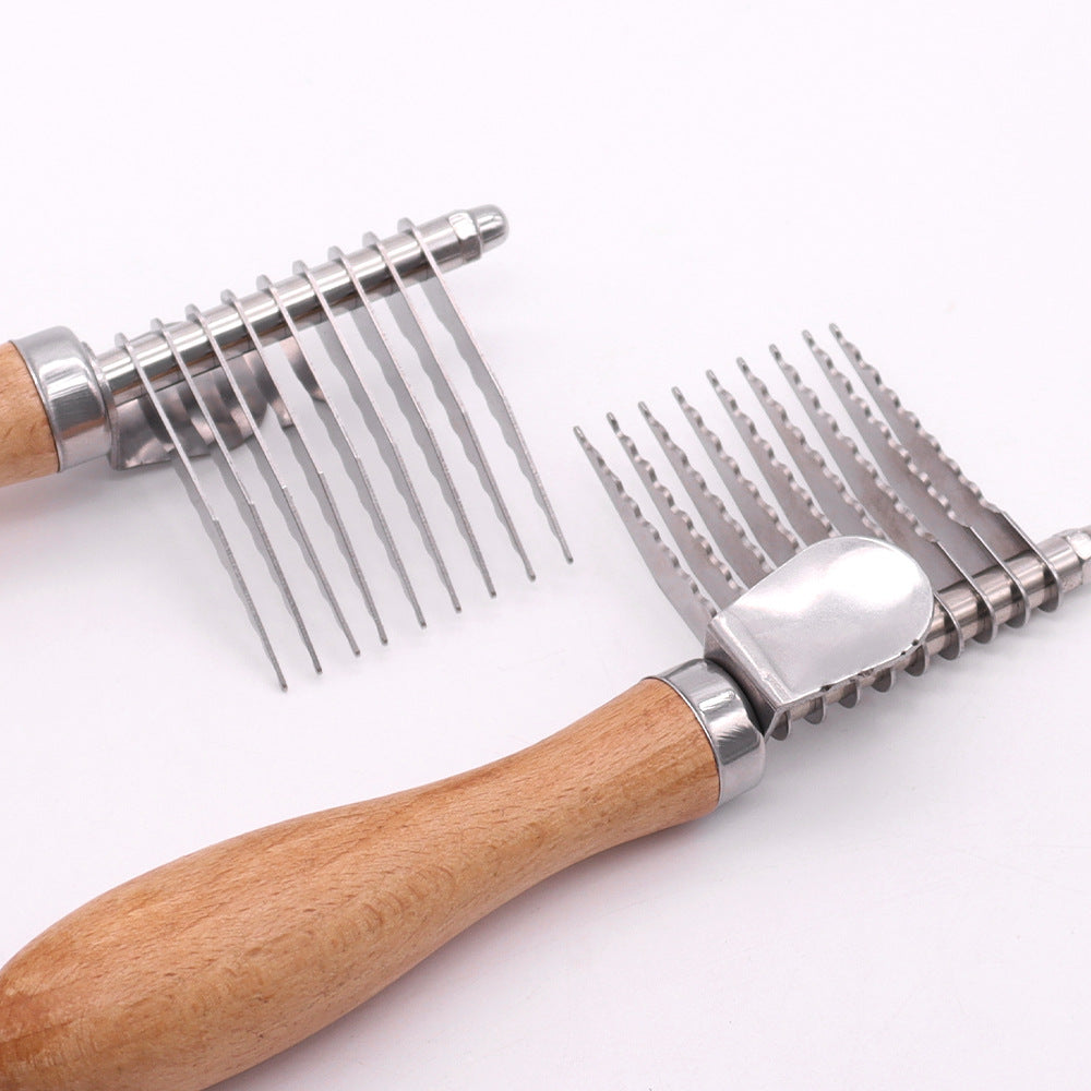 AuraPure™ Velvet-Groom | Precision Pet Brush – Gentle Loose Fur & Knot Extractor with Ergonomic Skin-Safe Bristles