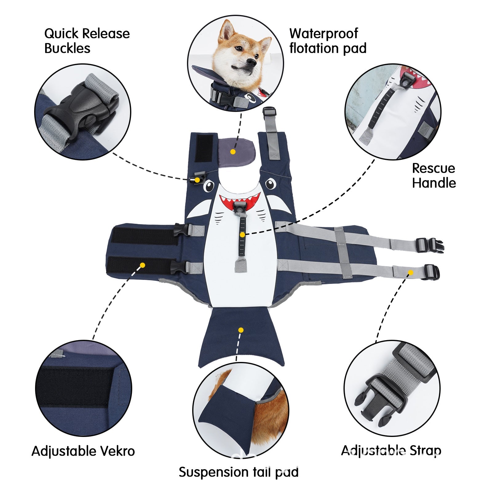 EliteFloat™ | Reflective Pet Safety Vest - Heavy Duty Buoyancy Life Jacket for Dogs