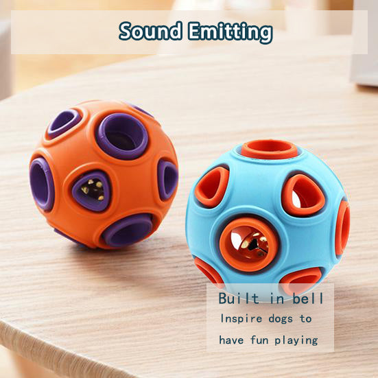 AuraPlay™ Echo-Bounce | Twin Set of Durable Jingle Balls – Safe Rubber Dental Chew for Sensory Play