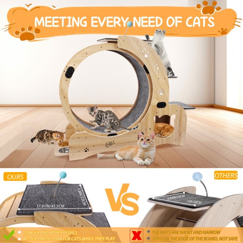 AuraPlay™ Velocity 6 | Premium Feline Gym – High-Performance Running Wheel with Integrated Play & Rest Zones
