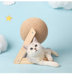 ApexCatch™ | Vertical Solid Wood Cat Scratching Orb - Aura Pet Elite