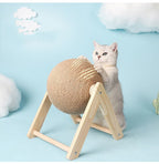 ApexCatch™ | Vertical Solid Wood Cat Scratching Orb - Aura Pet Elite