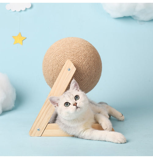 ApexCatch™ | Vertical Solid Wood Cat Scratching Orb - Aura Pet Elite
