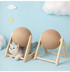 ApexCatch™ | Vertical Solid Wood Cat Scratching Orb - Aura Pet Elite
