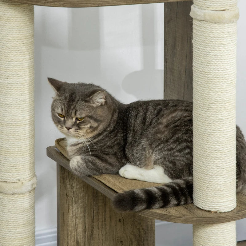 AuraEstate™ Skyline Peak | Designer Corner Cat Tower – Tall Climbing Sanctuary & Kitten-Friendly Multi-Level Play Center